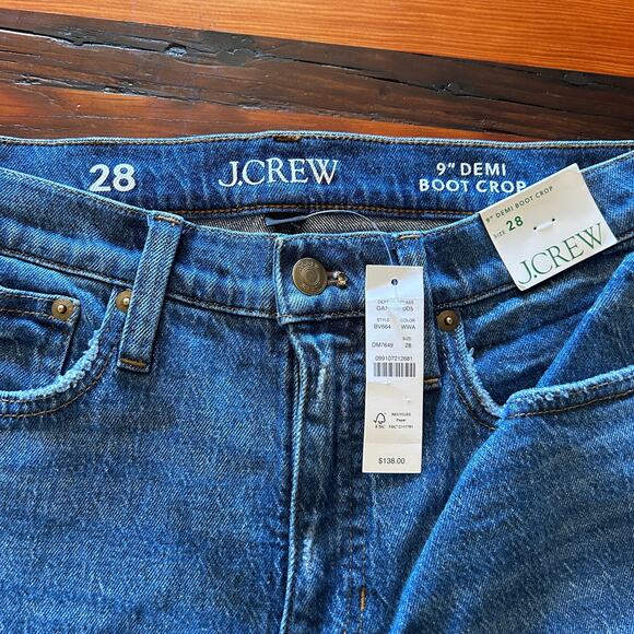 J Crew 9" Demi Boot Crop Jeans 28 6 NWT Wedgewood Wash J.Crew Kick Flare BV664 - Picture 4 of 4